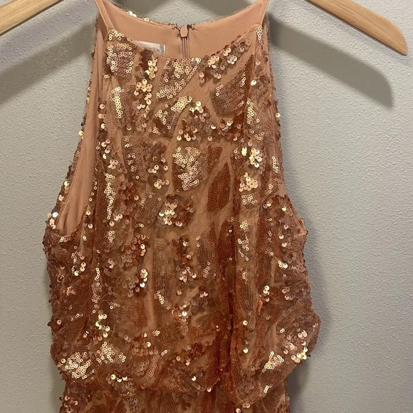 Donna Morgan woman’s rose gold Tiffany gown - Picture 4 of 10